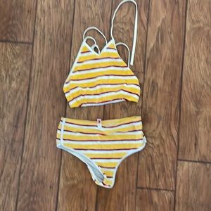 Two piece Solid & Striped Bikini Vintage look